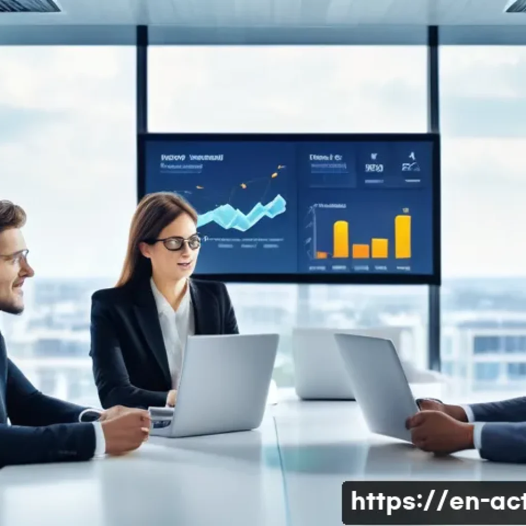 전산세무회계 시험 합격 전략 - **Prompt:** A diverse group of four accounting professionals (two men, two women) in a modern, open-...