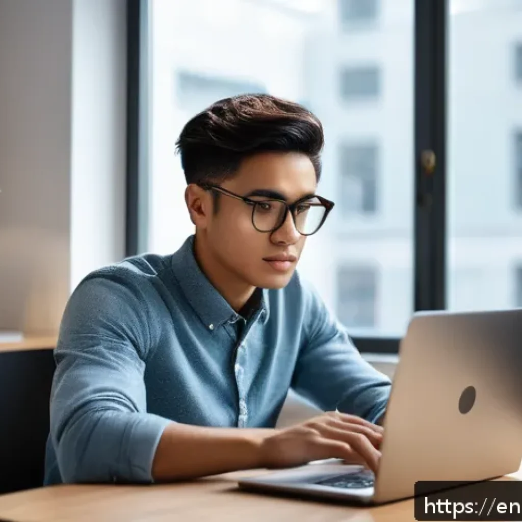 전산세무회계 자격증 시험일에 발생한 에피소드 - A focused young adult sitting at a clean, modern desk in a quiet home office, wearing casual smart c...